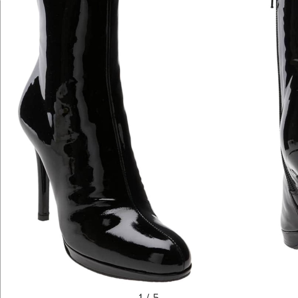 COPY - Stuart Weitzman Apollo black patent booties sz 7